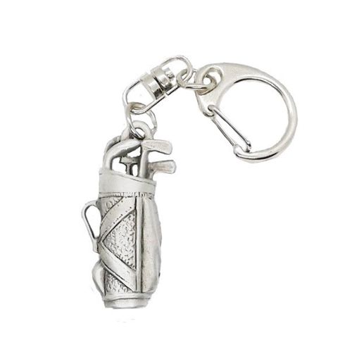 Pewter Golf Bag Clubs Key Ring - 9333KP
